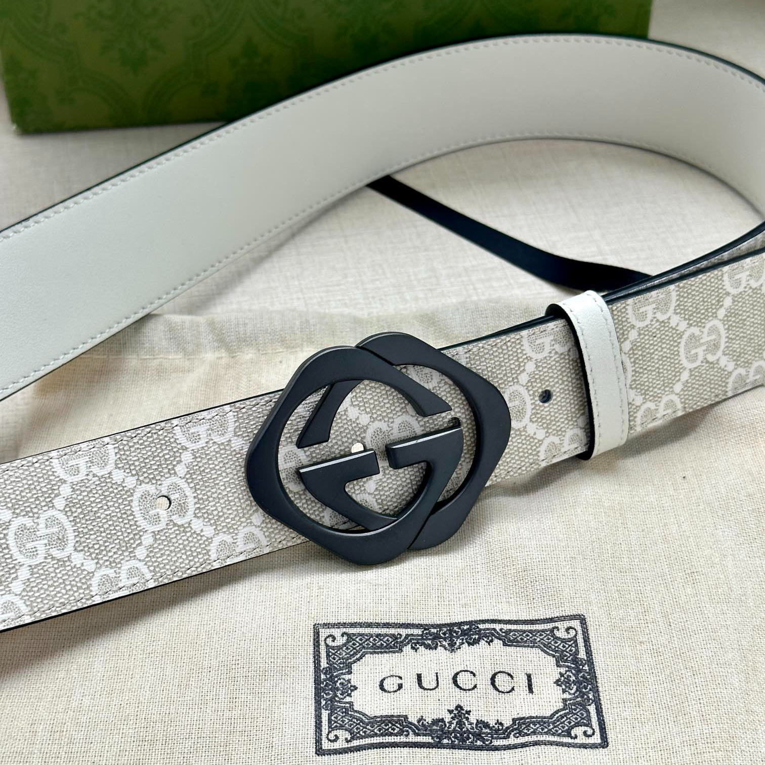 Gucci Marmont printed leather belt 3.8cm wide