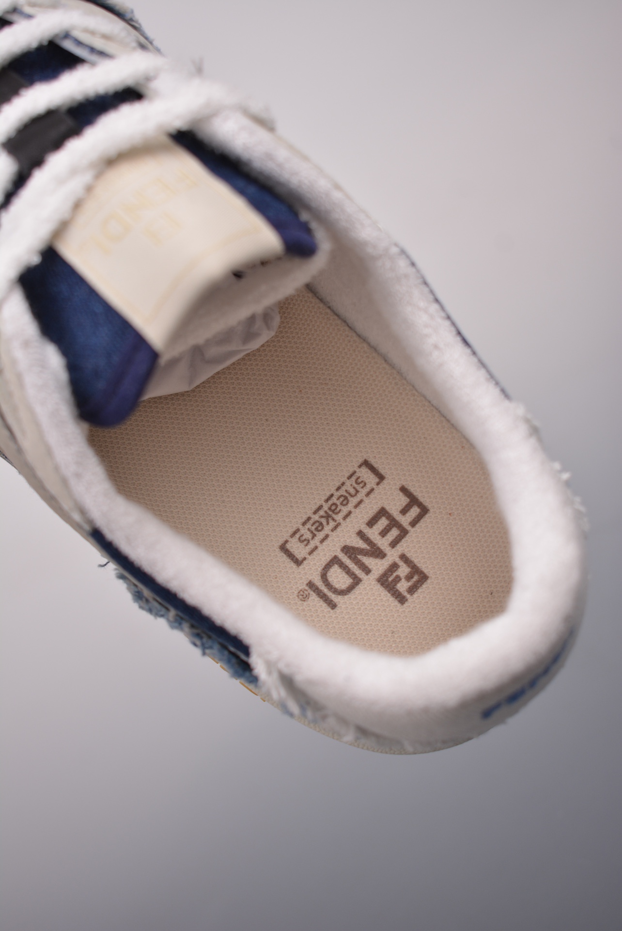 Fendi Match Sneaker Low Velcro Denim Blue 7E1495AMF1F1JID