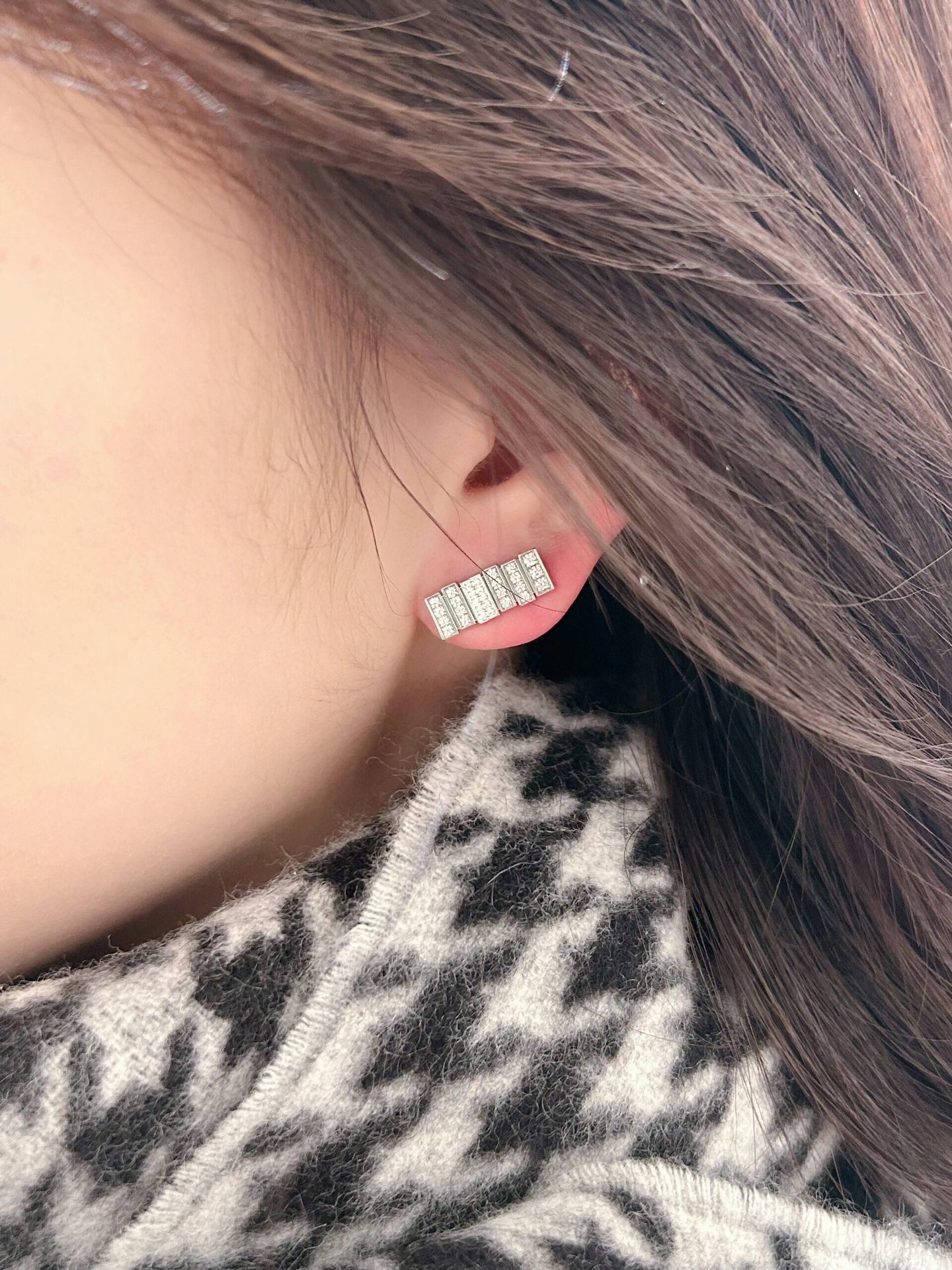 Dior rectangular diamond earrings