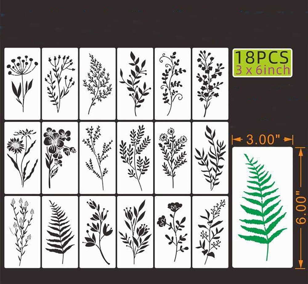 Last Day 70% OFF - Flower and leaf painting template 🌻 (repeatable)