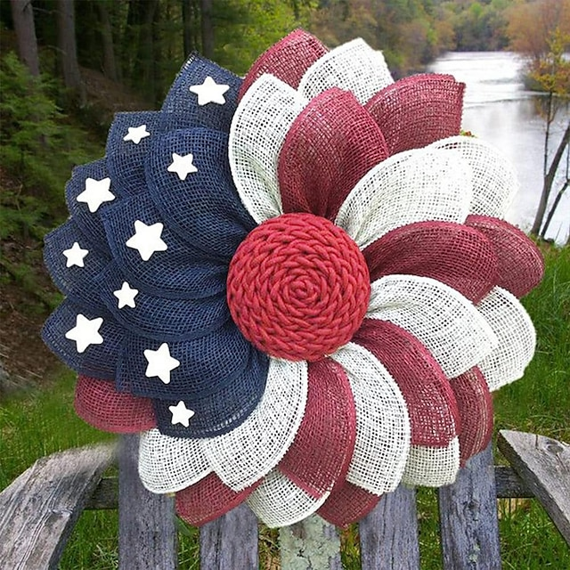 🔥[SAVE 50% OFF]--50CM/20 Inch Handmade American Patriotic Star Wreath -BUY 2 FREE SHIPPING