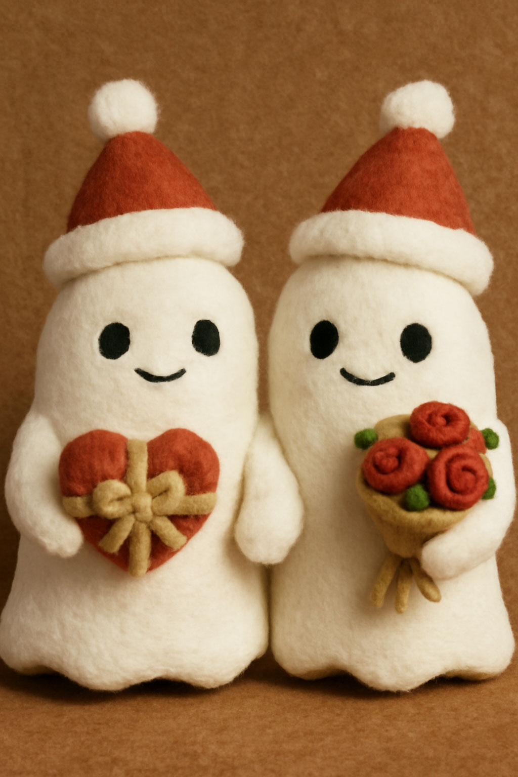 Spooky Sweet Ghost Friends in a Gift Box – Handmade Felt Figurines