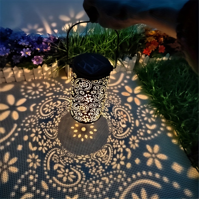 1pc Metal Crafts Iron Solar Light, Waterproof Hanging Lights For Garden Room Decoration