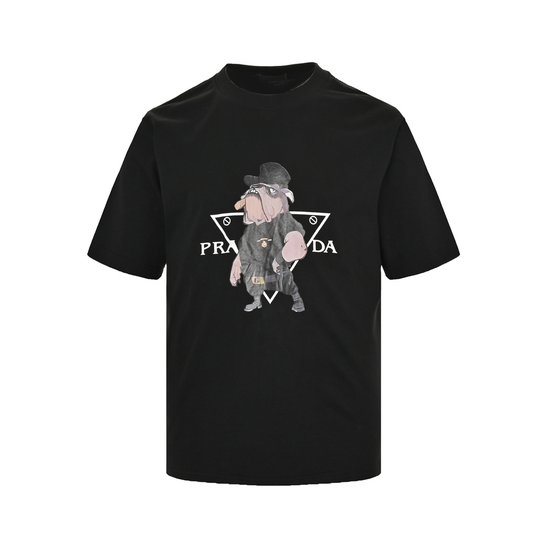 Prada Cartoon Police Dog Short Sleeve