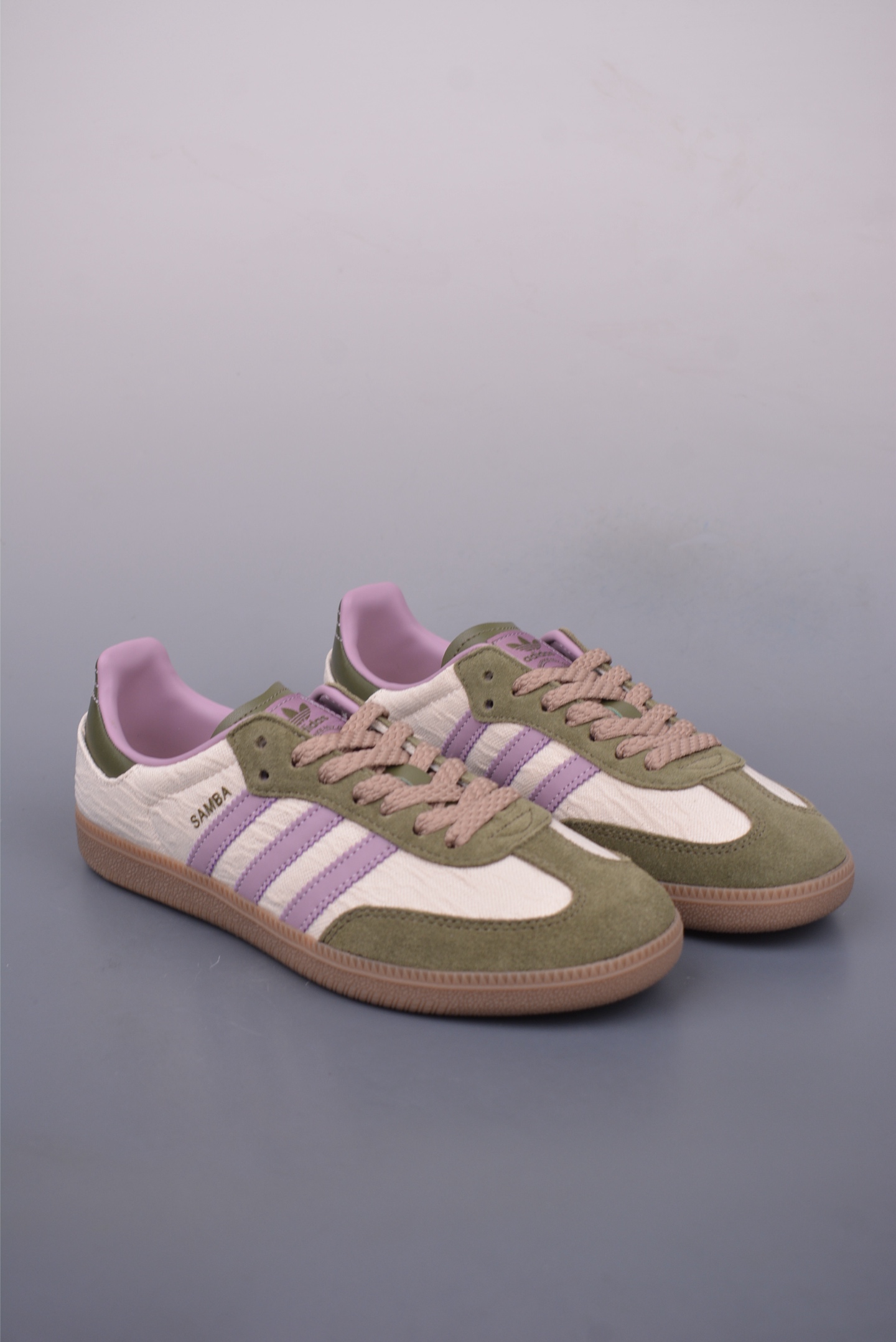 Adidas Originals Samba OG sports sneakers Wonderland Green Purple Beige White JP5675