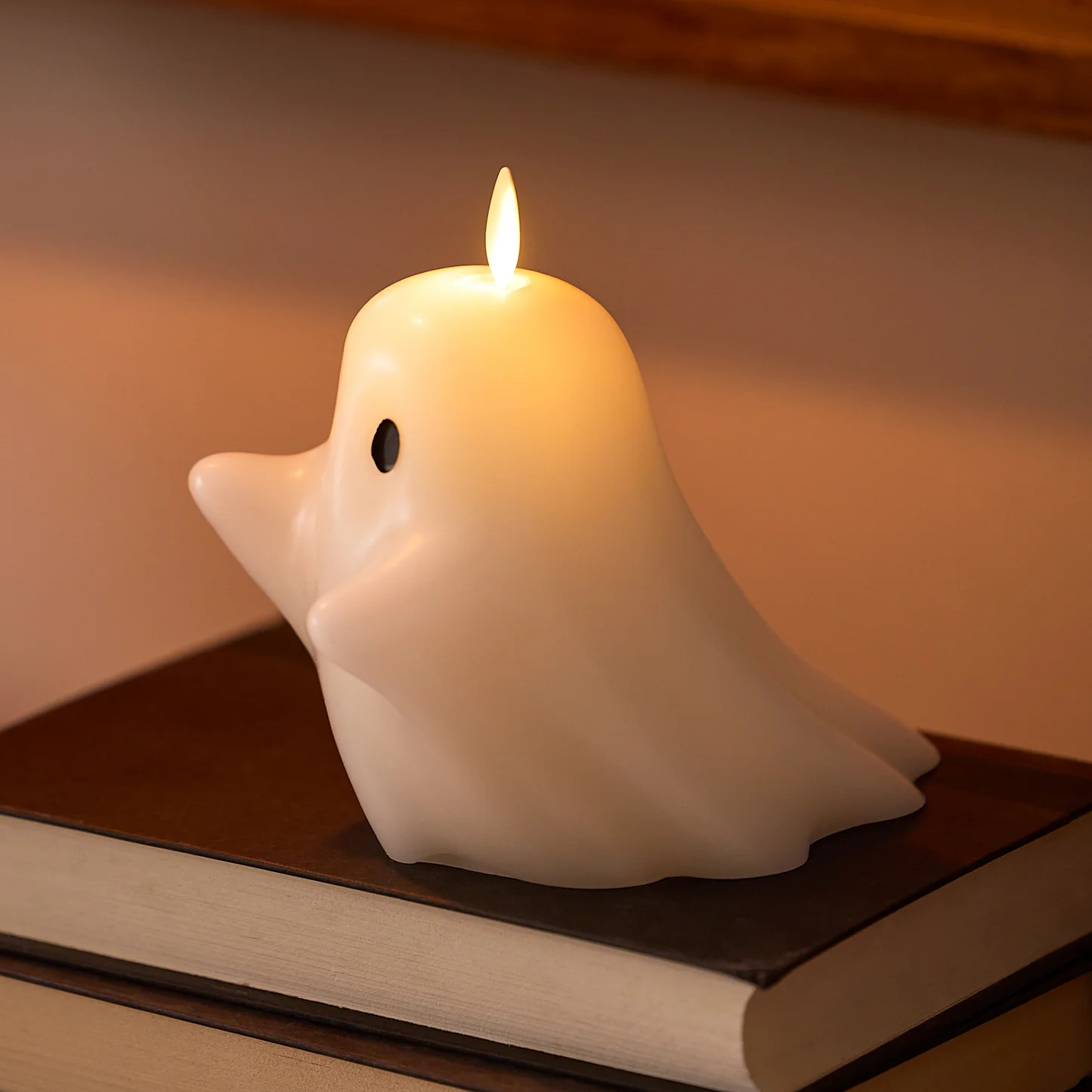💥ON SALE💥-👻🎃 Swaying‑Flame Ghost & Pumpkin LED Candles, Safe,Zero Mess✨