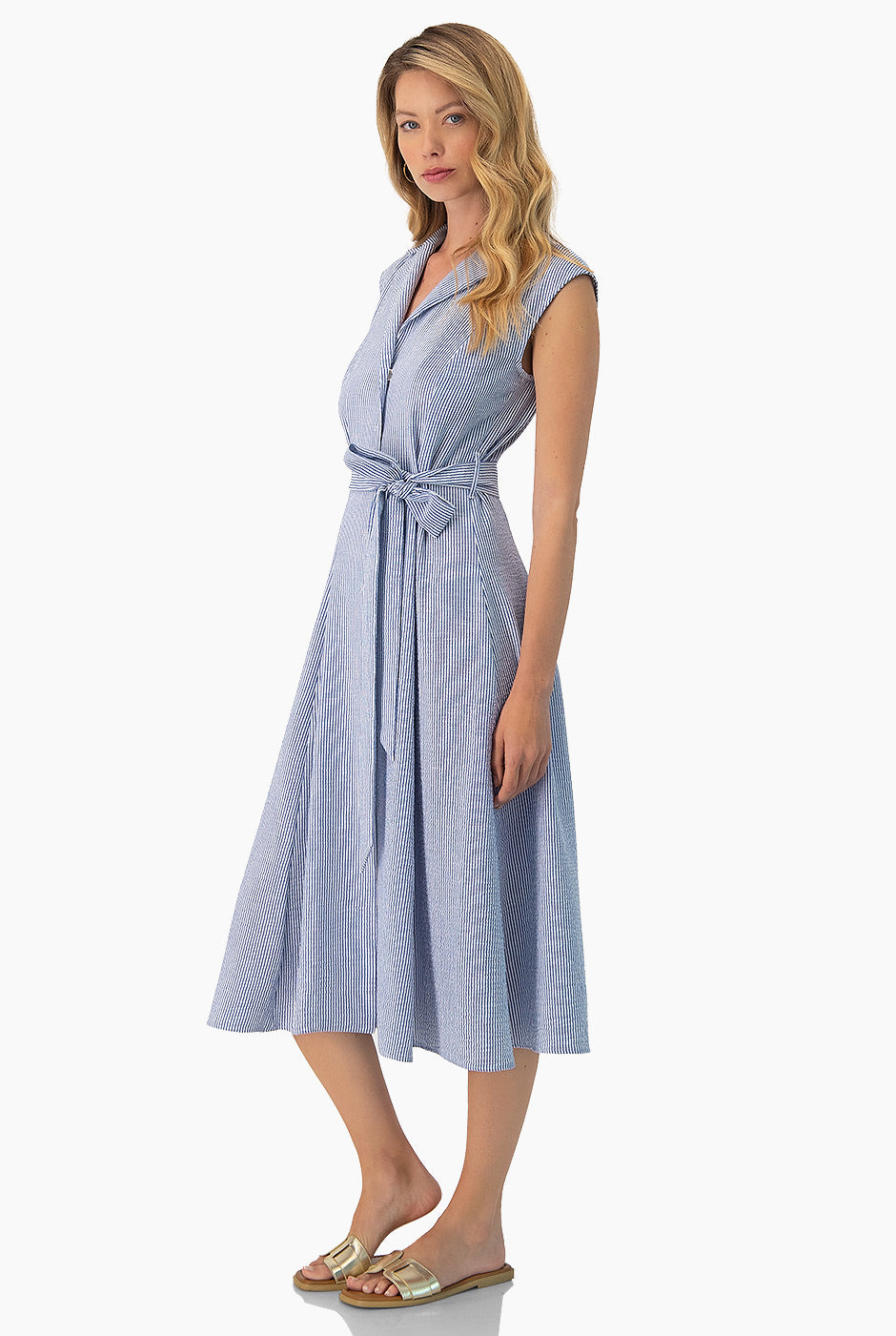 Vestido corto de rayas