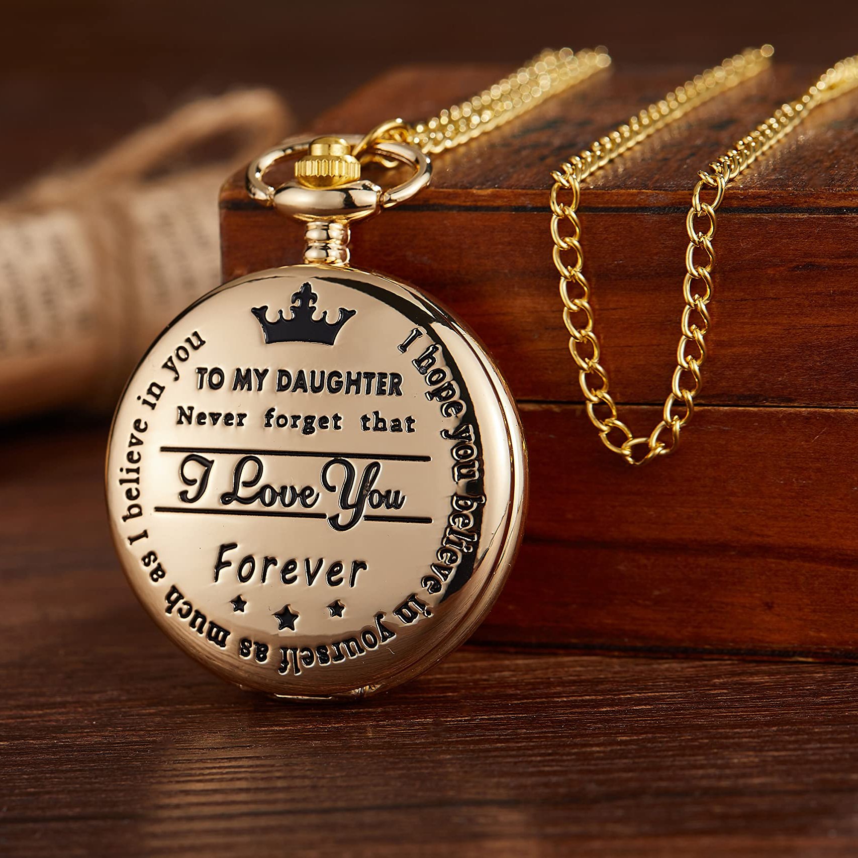 To My Son/Daughter Quartz Pocket Chain Watch