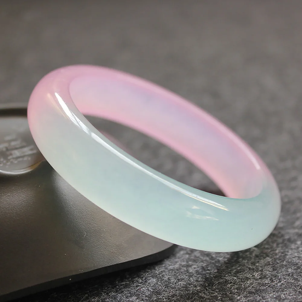 Natural Violet Widened Jade Bangle For Women Fashion Quartz Bracelets Charm Jadeite Fine Jewelry Wedding Accessories Ladies Gift