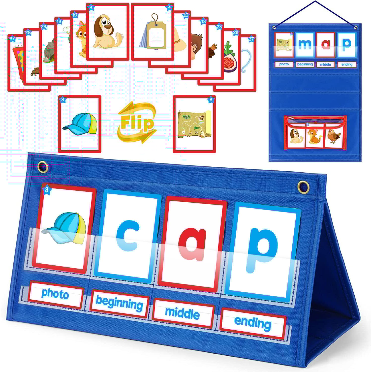 CVC Word Builder Desktop Pocket Chart Word Spelling Games Literacy Learning Cards