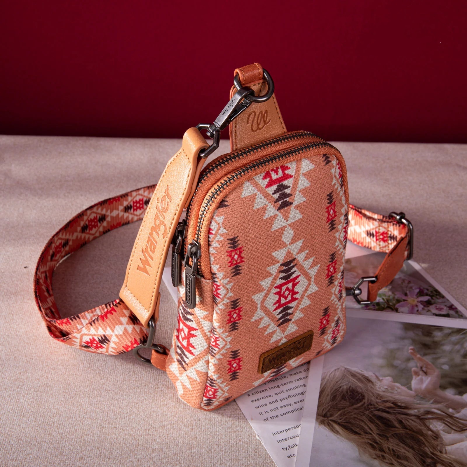 Southwestern Print Canvas Crossbody/Sling/Chest Bag