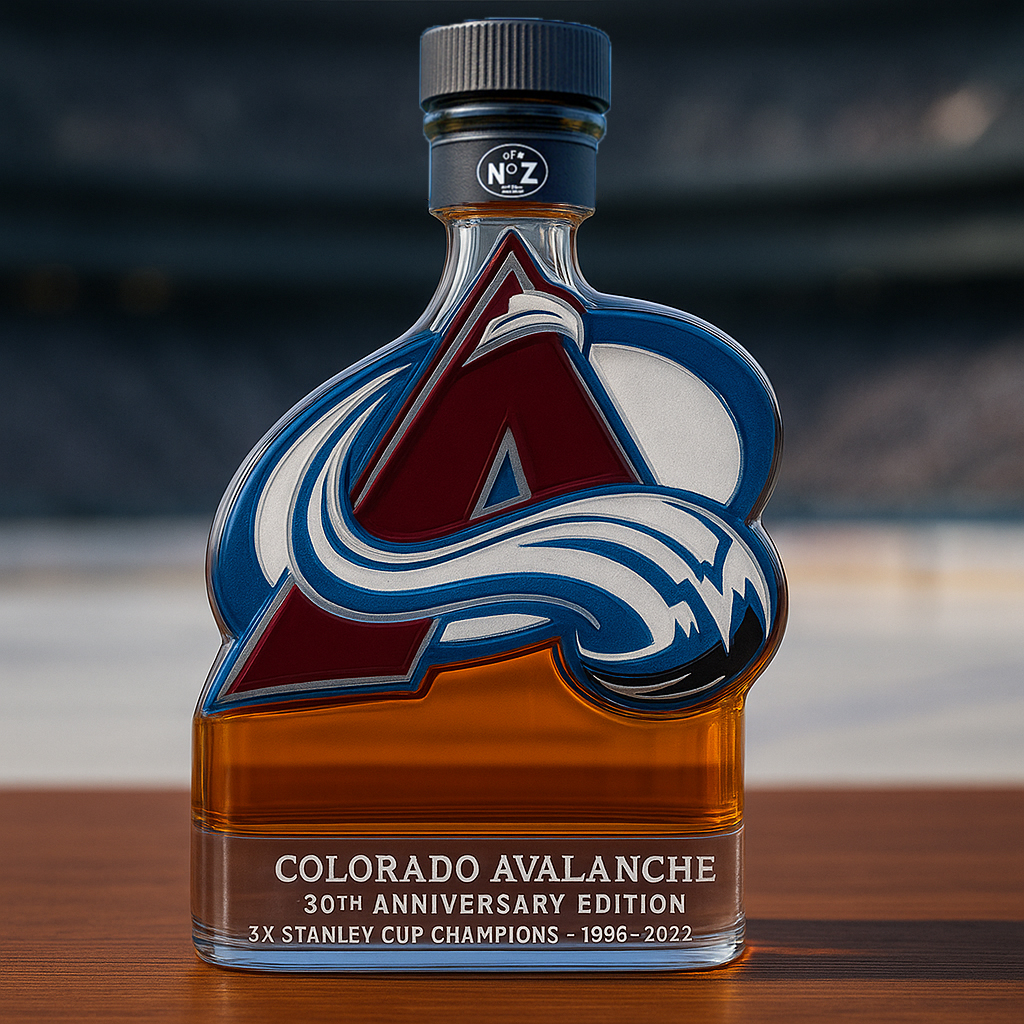 Colorado Avalanche 30th Anniversary Whiskey Bottle
