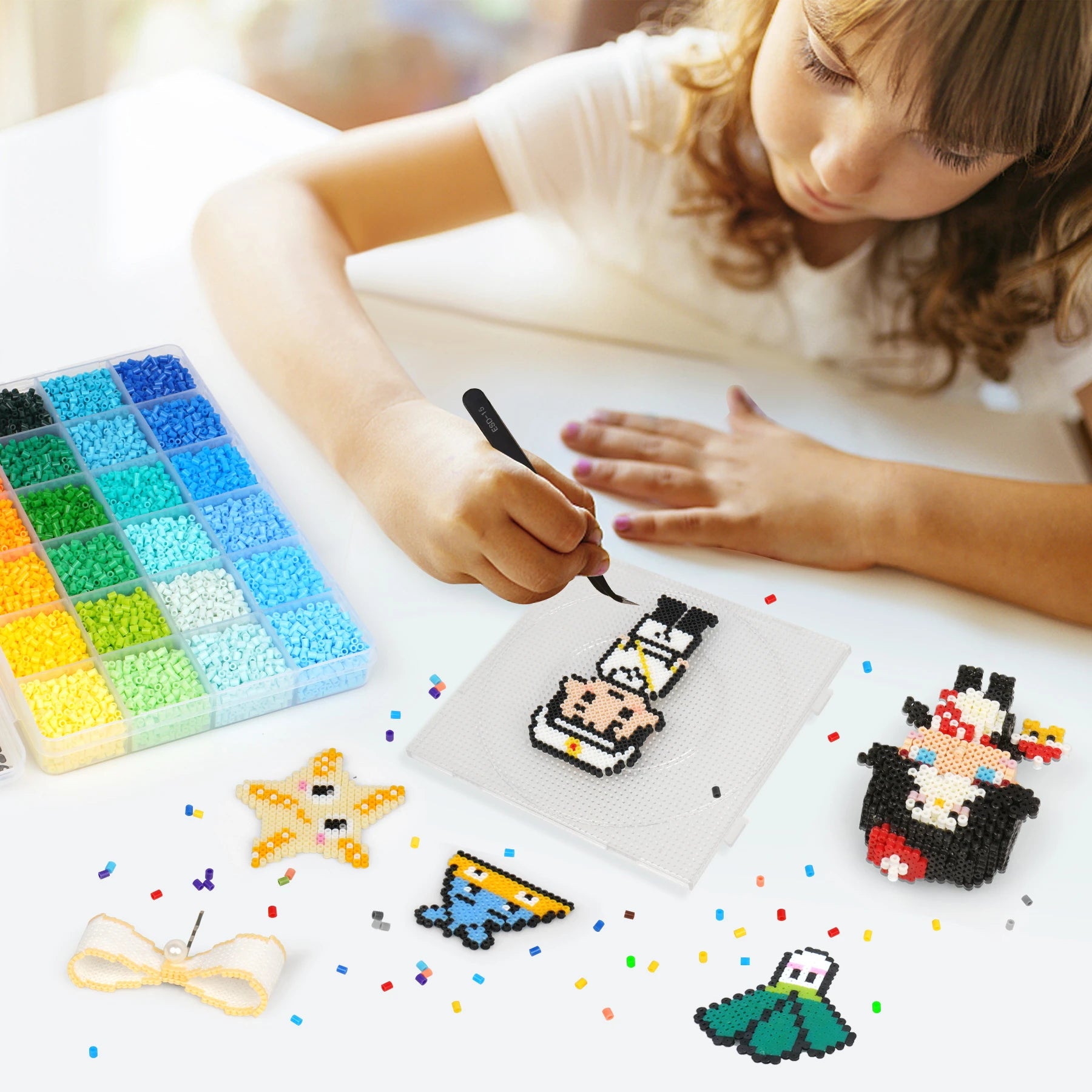 48 Colors Box Kit with Pegboards and Tools C-2.6mm Mini Artkal Beads CC48-CH