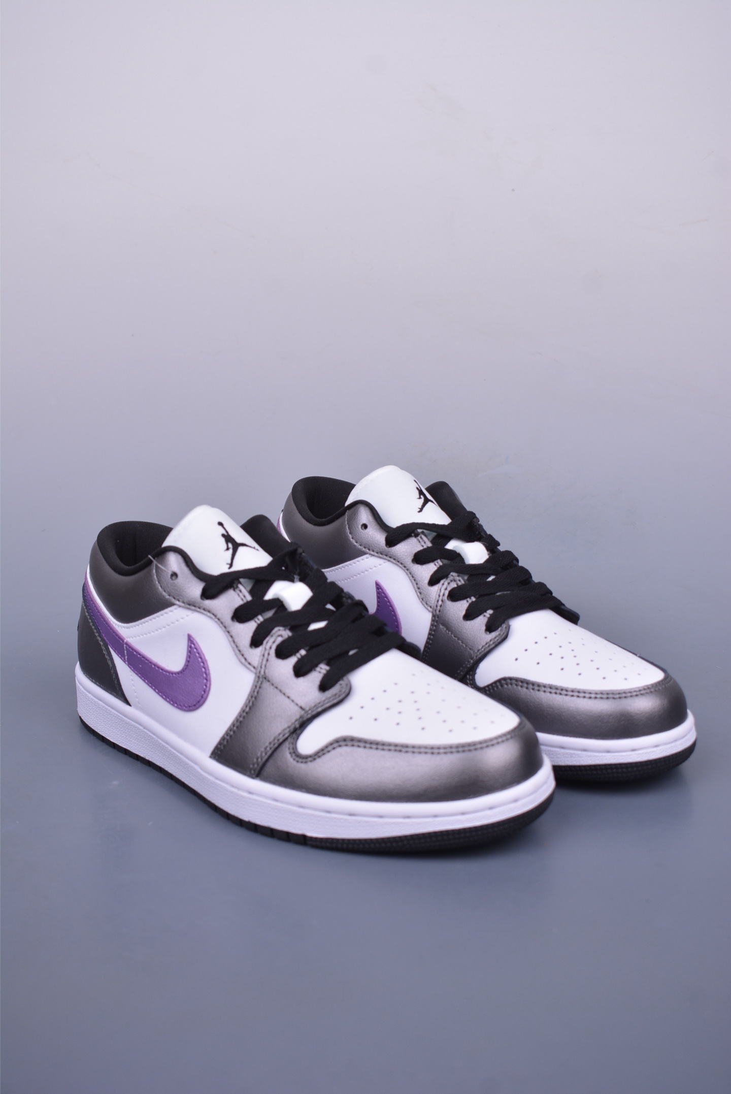 Nike Air Jordan 1 Low AJ1 basketball shoes Metallic Gray Black Purple HJ5910-105