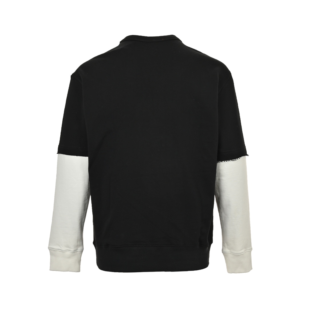 Gucci 24Fw embroidered logo patchwork faux two-piece sweatshirt