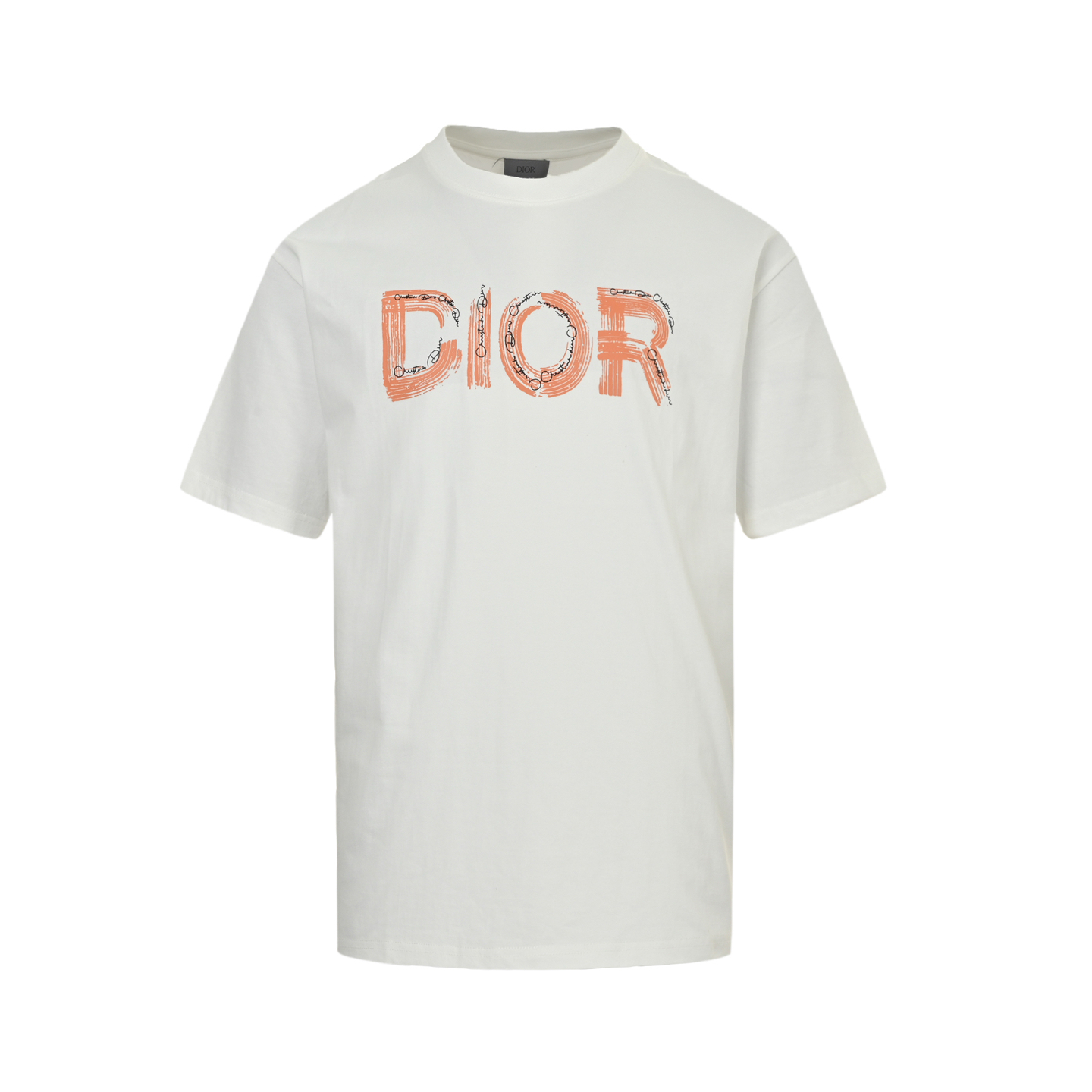 Dior 25ss hand-painted lettering short-sleeved shirt