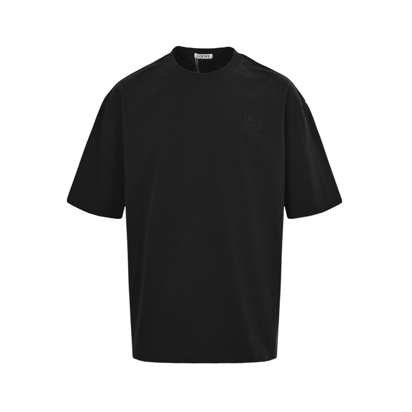 Loewe 25ss short-sleeved shirt with dark logo embroidery