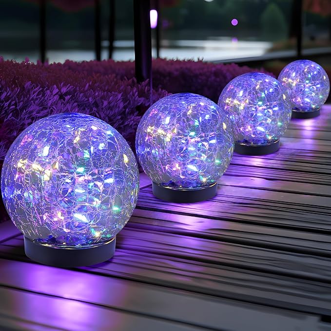 ✨✨Garden Solar Cracked Glass Ball Light