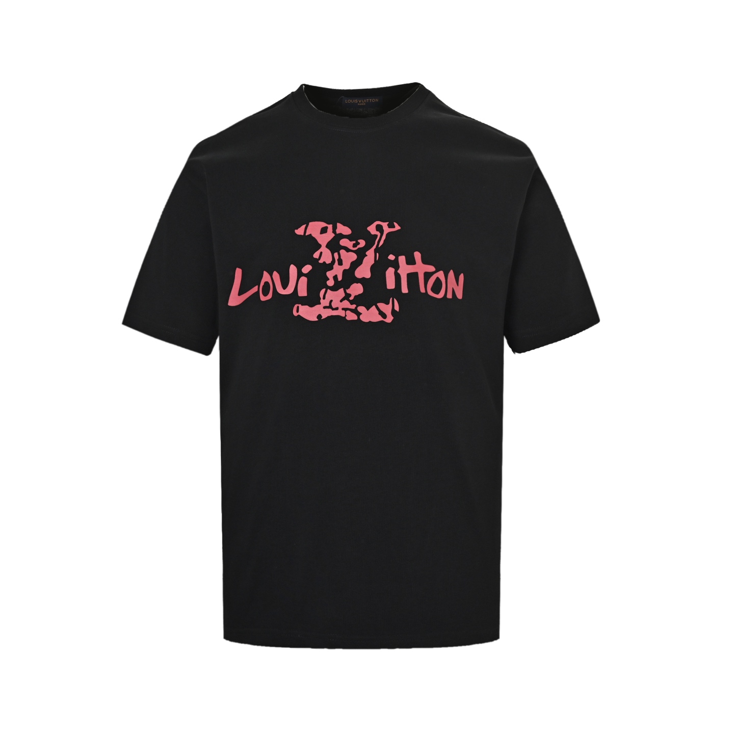 Louis Vuitton 25ss distressed letter print short sleeve