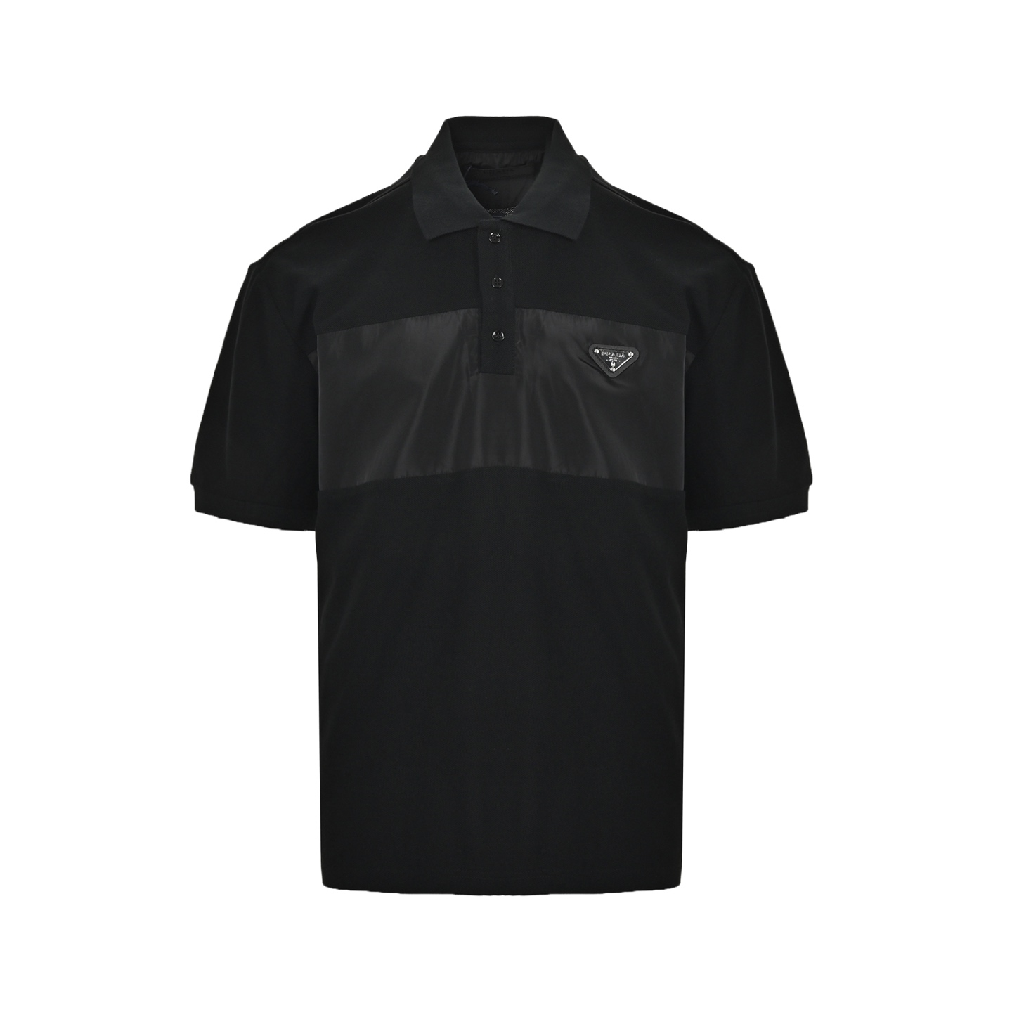 Prada patchwork triangle logo Polo short sleeve