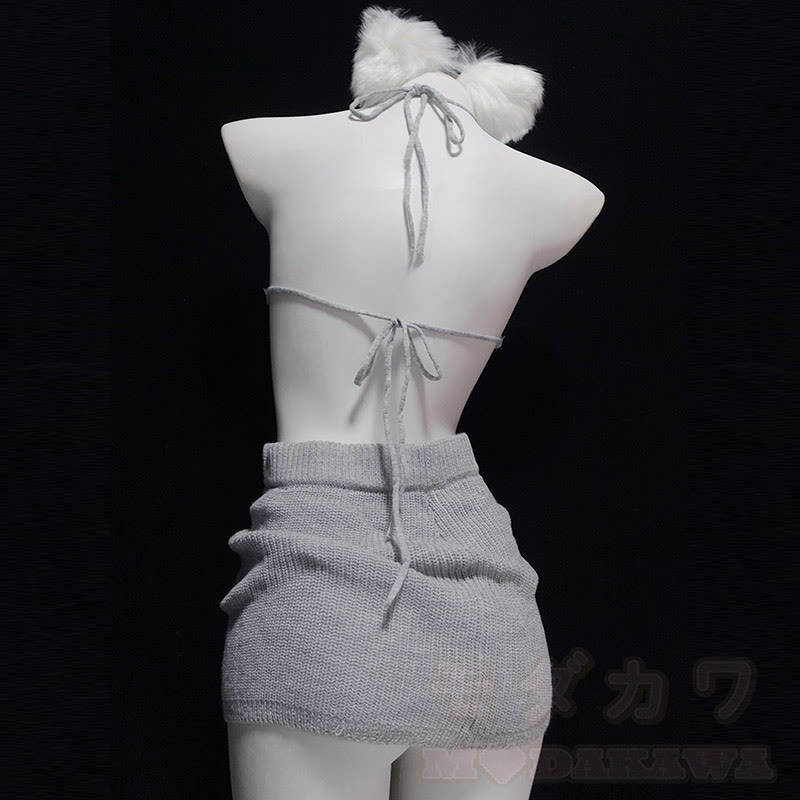 Sexy Hollow Out Lace-up Sweater Lingerie