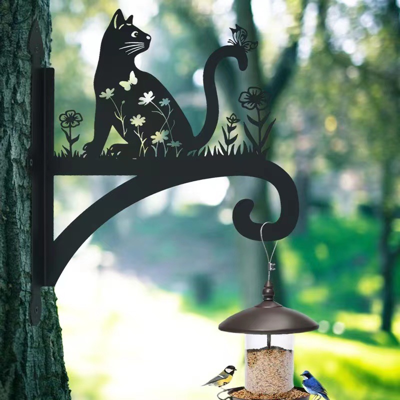 Heavy Duty Iron Animal Silhouette Hanging Brackets - Perfect for Birdfeeders, Lanterns, and Flower Baskets