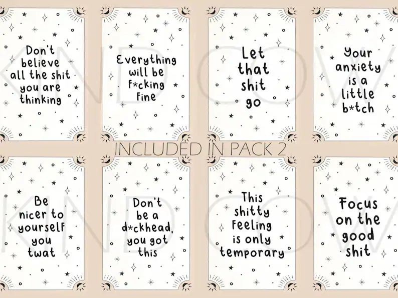 Sweary Affirmation Cards