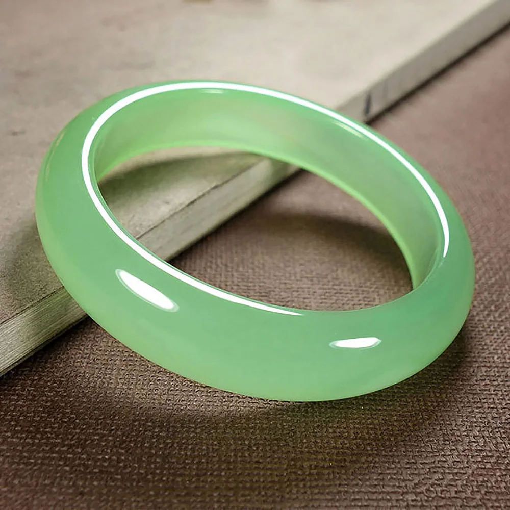 Jade Bracelet Natural Brazilian Green Charm Chalcedony Women's Bangle Luxury Fine Jewelry Accessories Ladies Gift Free Shipping