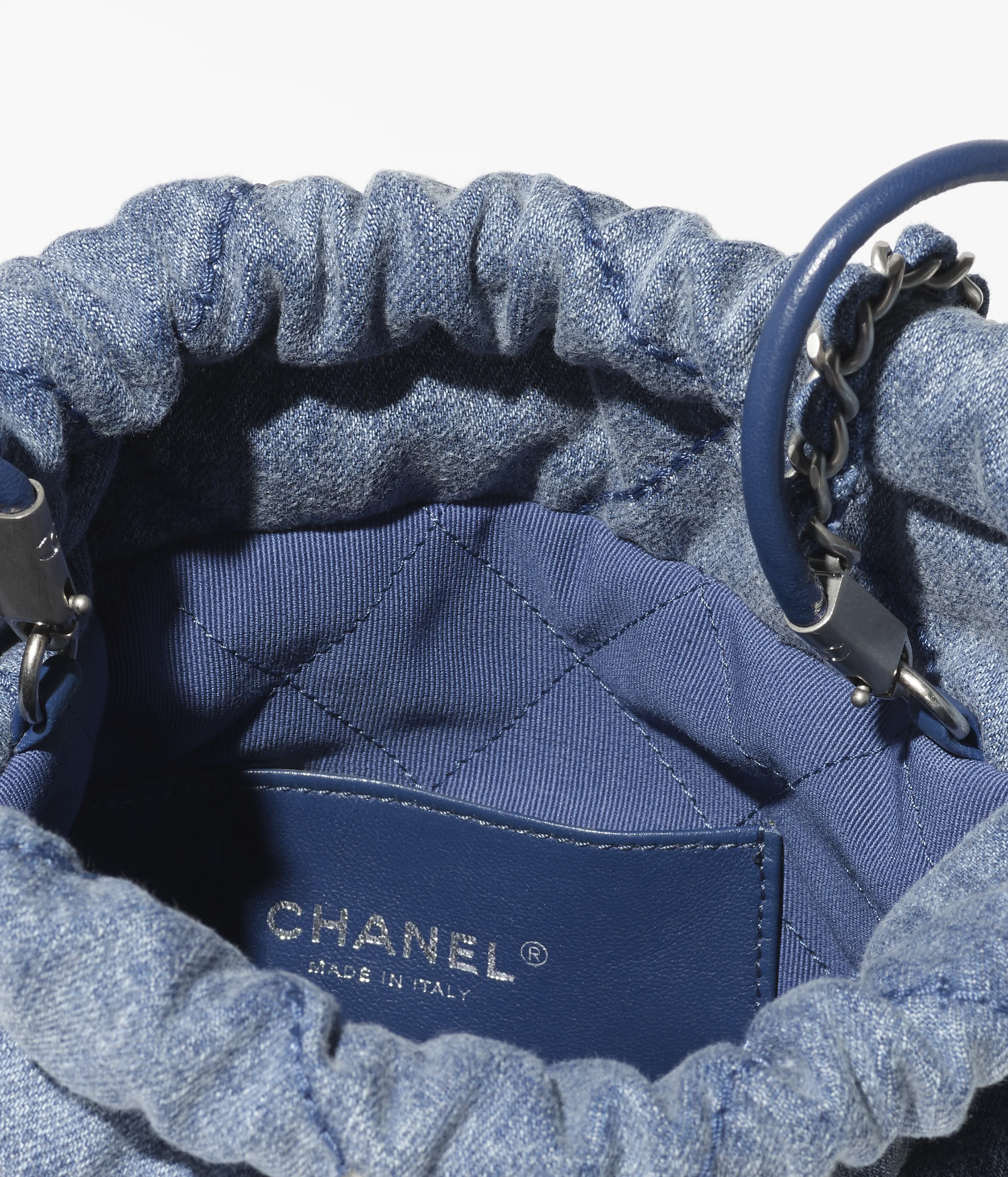 CHANEL 22 Mini Tote Suede Calfskin & Silver-Tone Metal Dark Blue AS3980-B16649-NY101