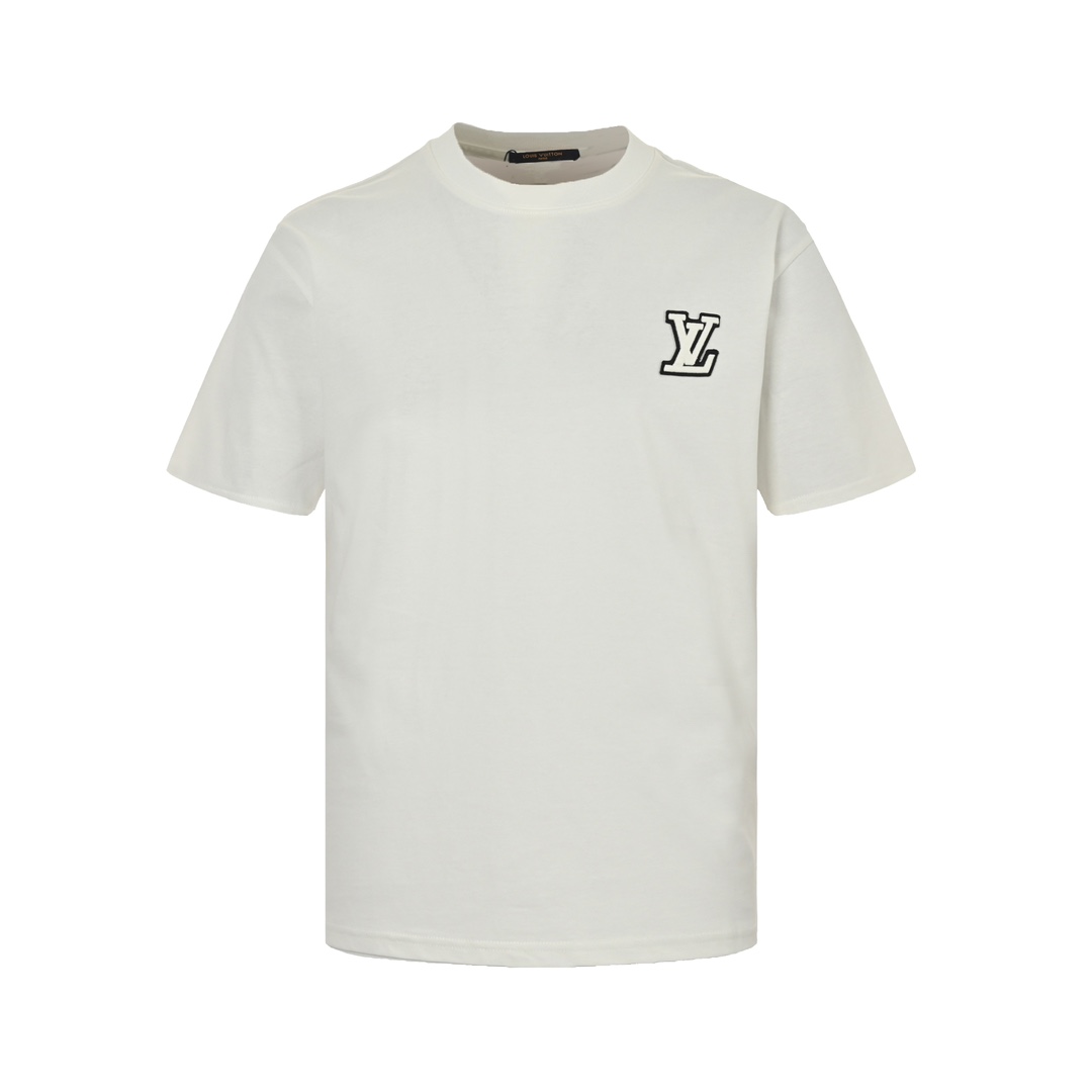 Louis Vuitton 24ss chest embroidered lettering short sleeves