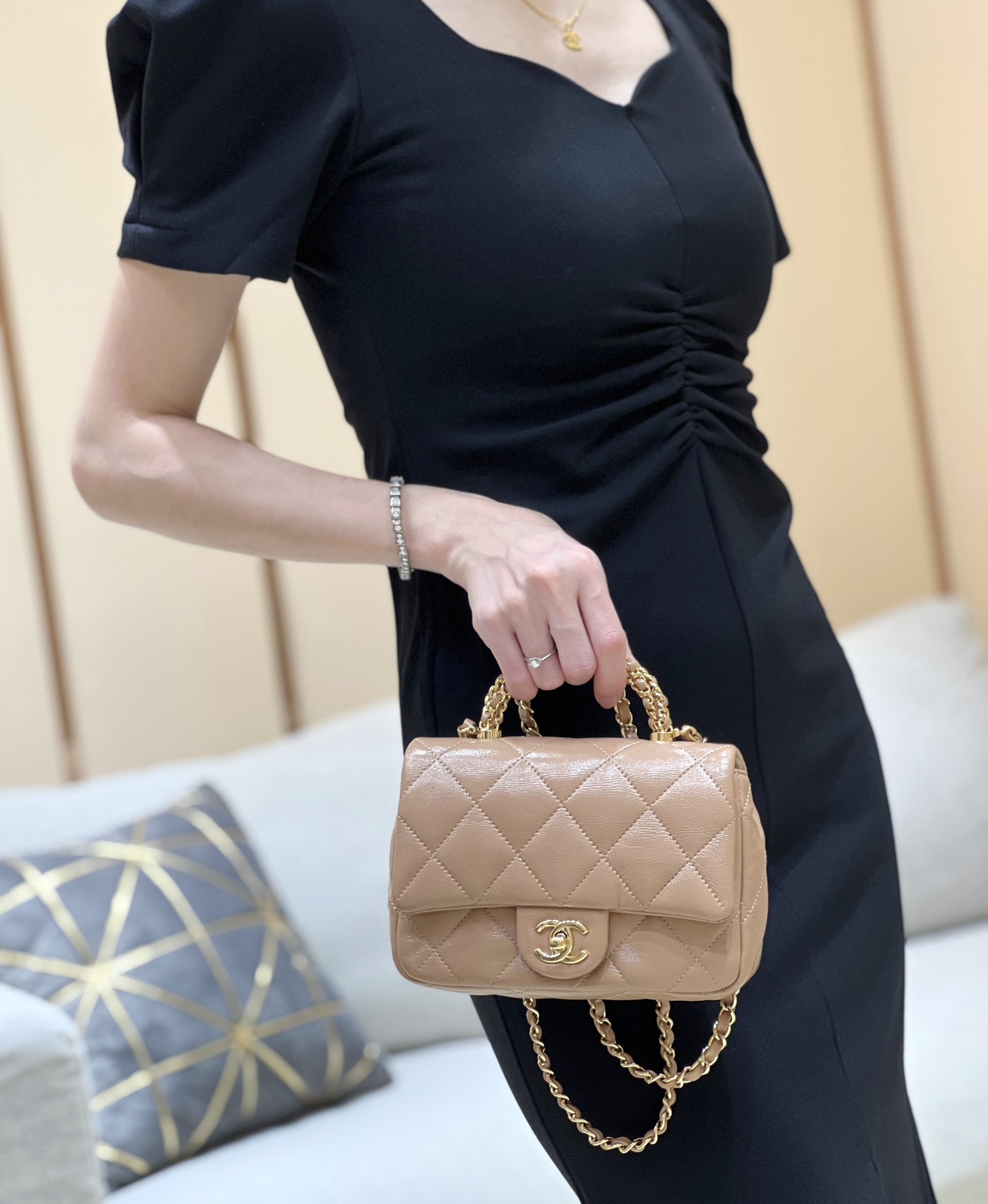 Chanel 24B Mini Flap with Top Handle  AS5032