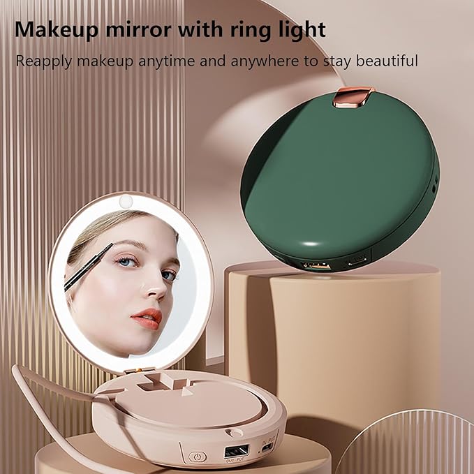 Rechargeable Hand Warmers with Cosmetic Mirror✅（Multifunctional 3 in 1）