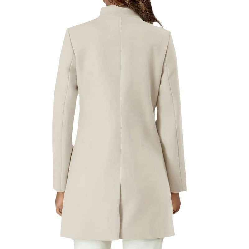 European and American Elegant Slim-Fit Woolen Coat