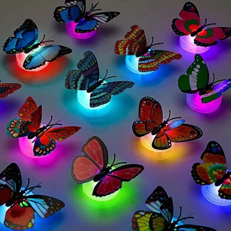 (🌲Early Christmas Sale- SAVE 49% OFF)3D LED Butterfly Decoration Night Light(4 Pcs/Set)-BUY 4 SETS GET 3 SETS FREE & FREESHIPPING