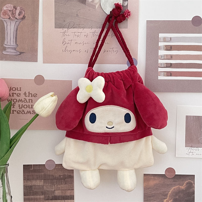 Sanrio Drawstring Plushie Bag Travel Purse Makeup Cosmetic Storage Bags Organizer