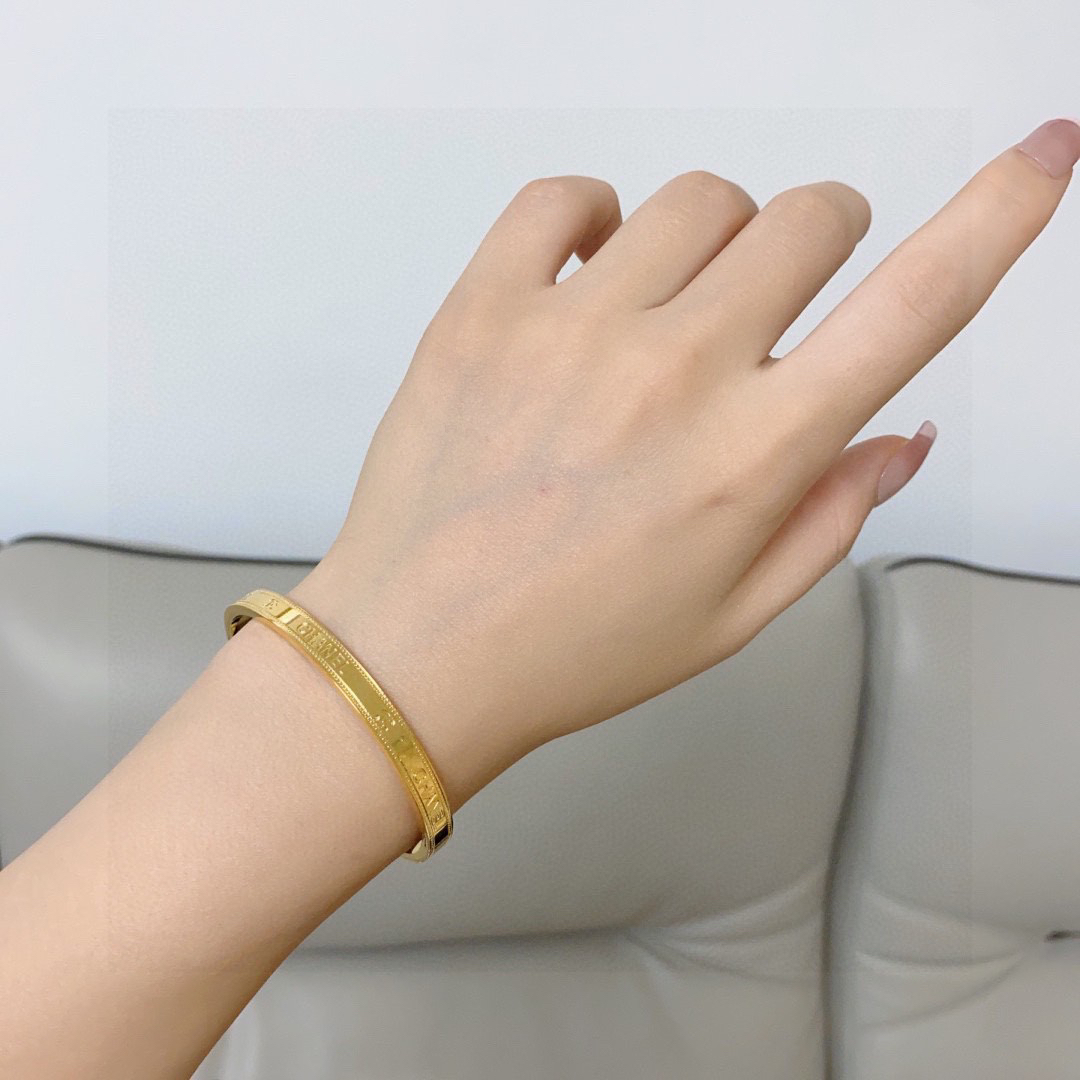 Chanel Engraved Double C Bracelet