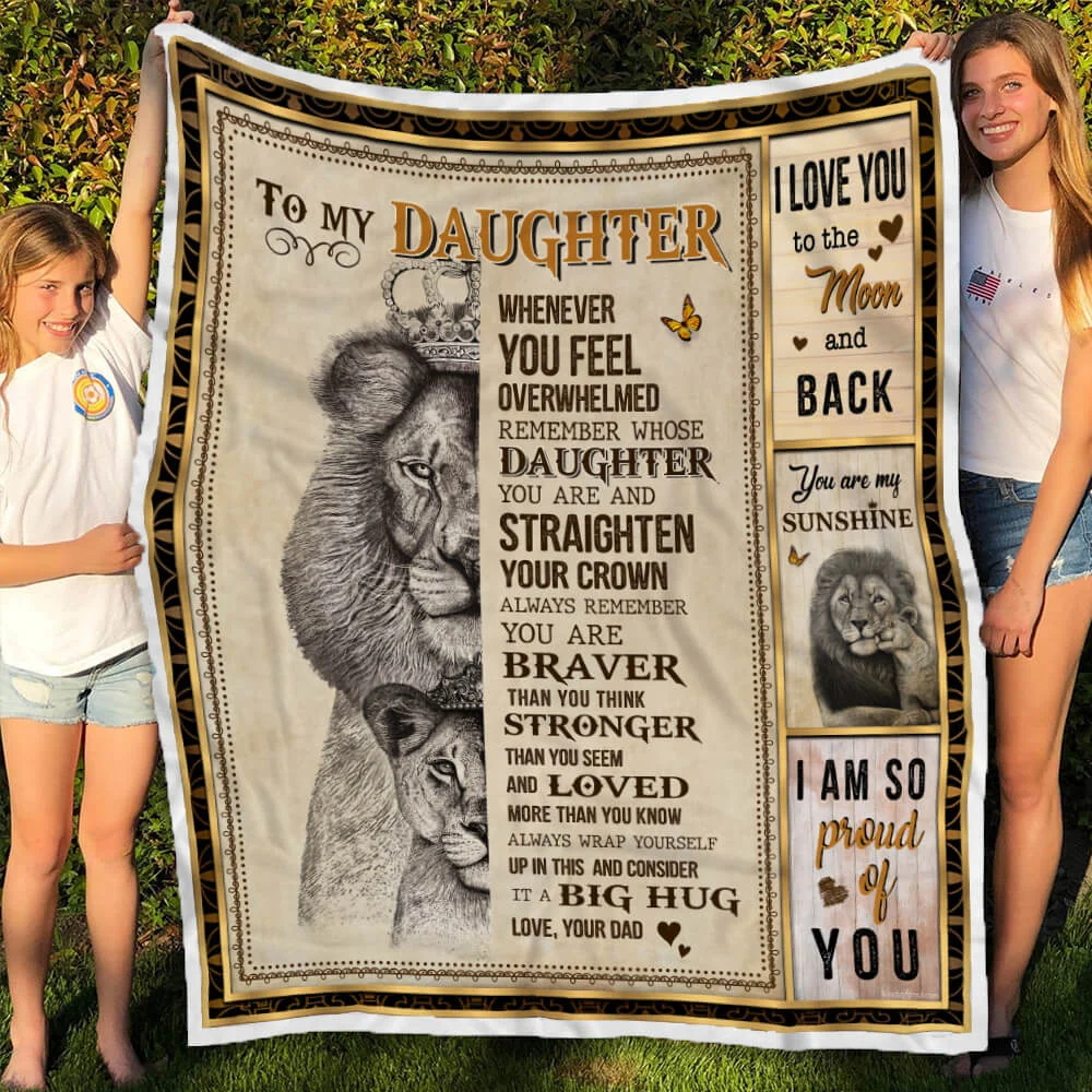 Dad To Daughter, Remember Whose Daughter You Are, Lion Sofa Throw Blanket