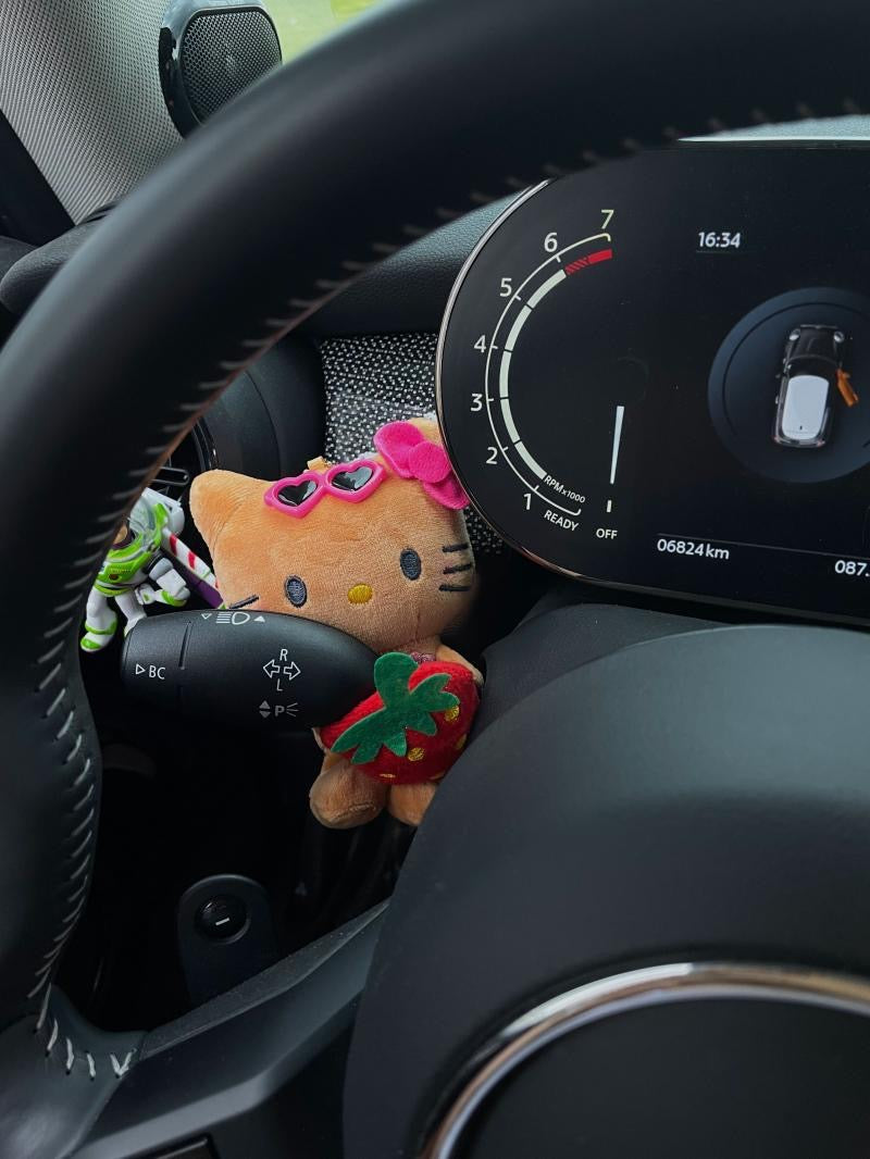 Tan KT Plush Toy for Windshield Wiper Gear Lever Wiper Shift Grip Ornament Car Accessories