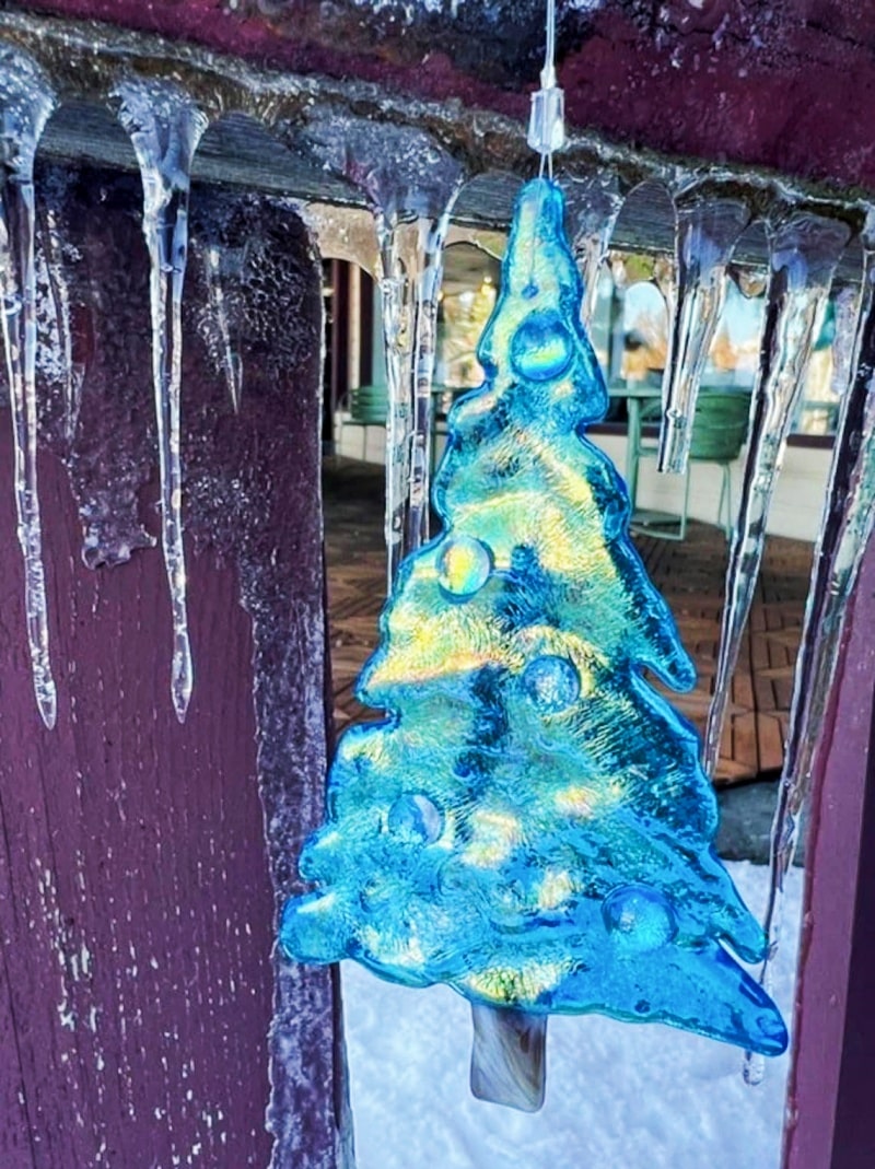 Fused Glass Christmas Tree Ornaments