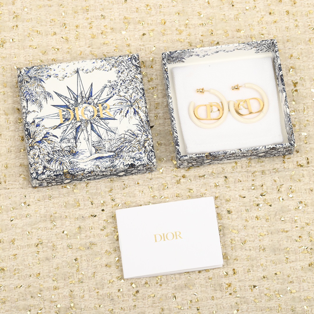 Dior hoop letter earrings