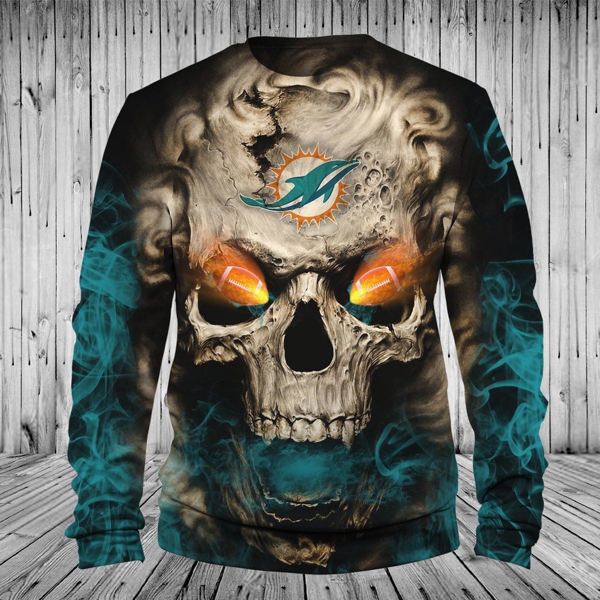 DOLPHINS 3D HOODIE SKULLHO4
