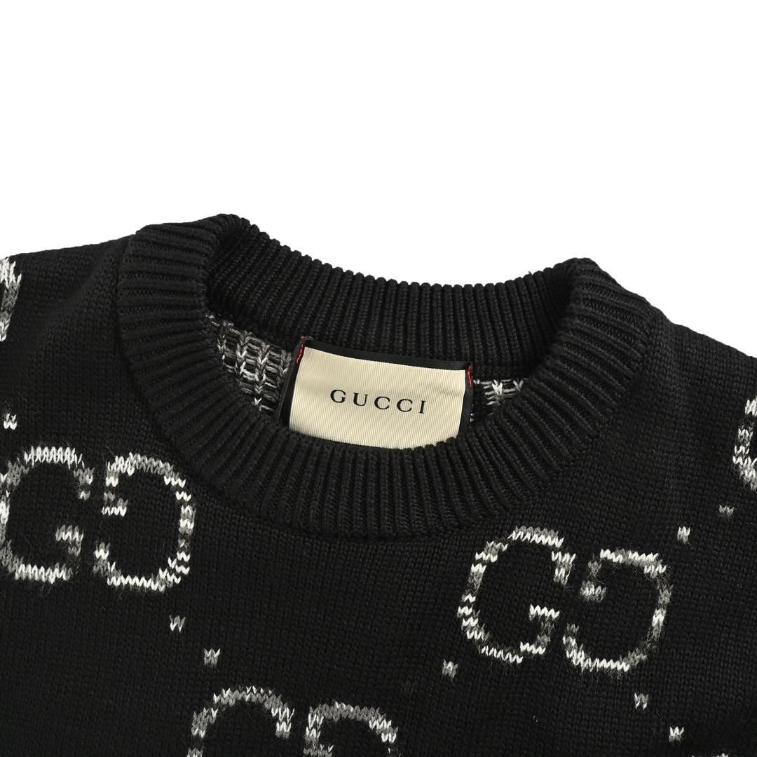 Gucci 24Fw Classic Interlocking G Jacquard Crew Neck Sweater