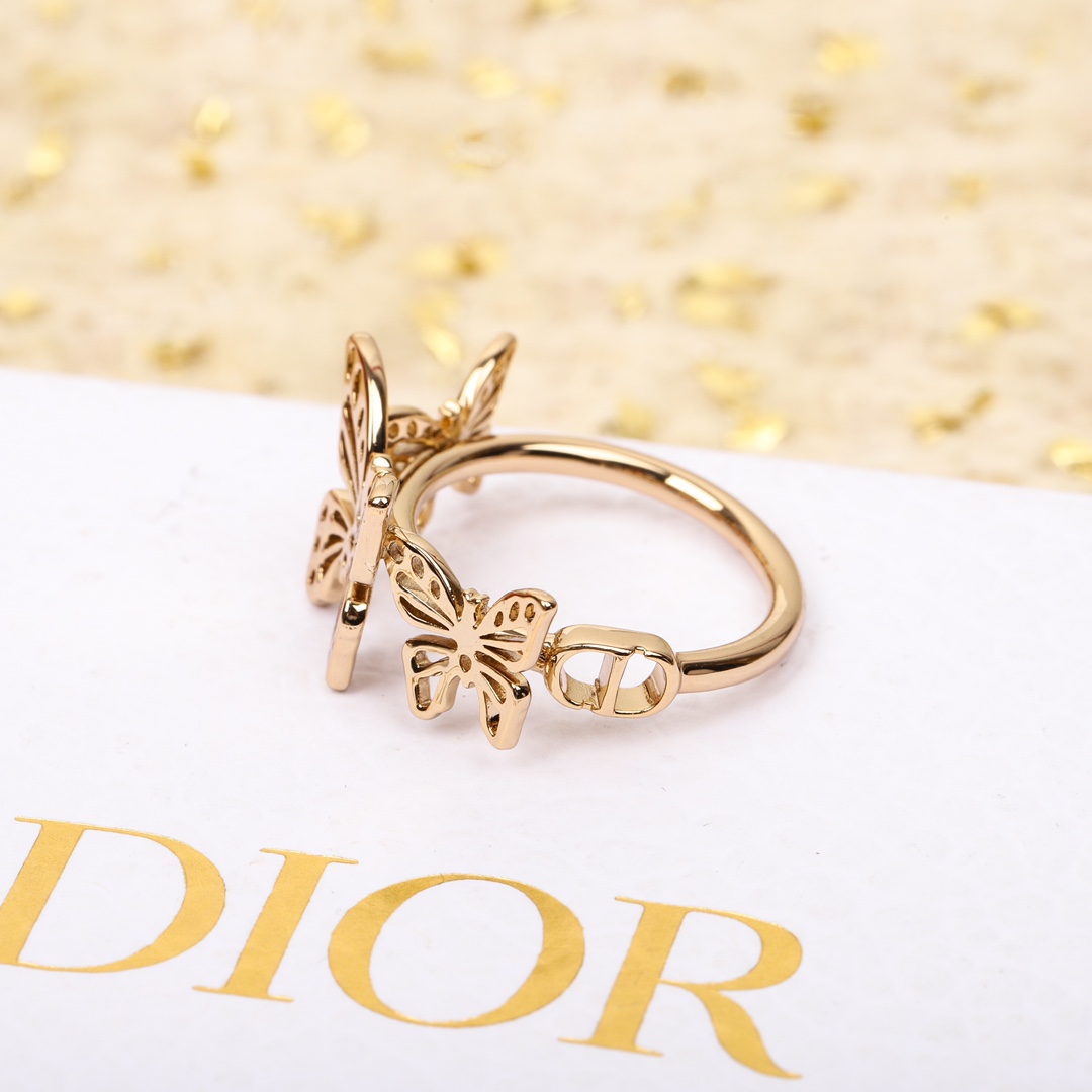 Dior hollow butterfly ring