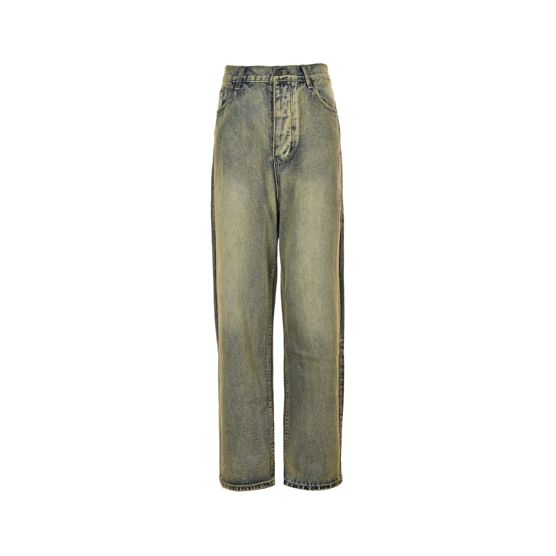 Balenciaga 24Fw washed wide-leg distressed jeans