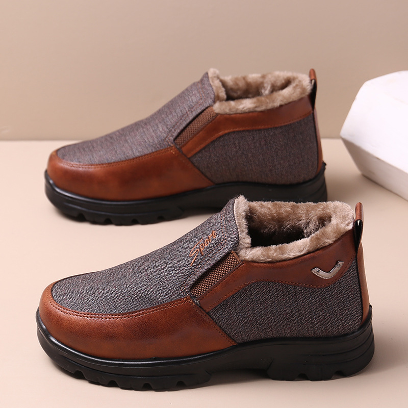 Keep Warm Winter Boots Slip on Comfortable Plush Fur Ankle Boots