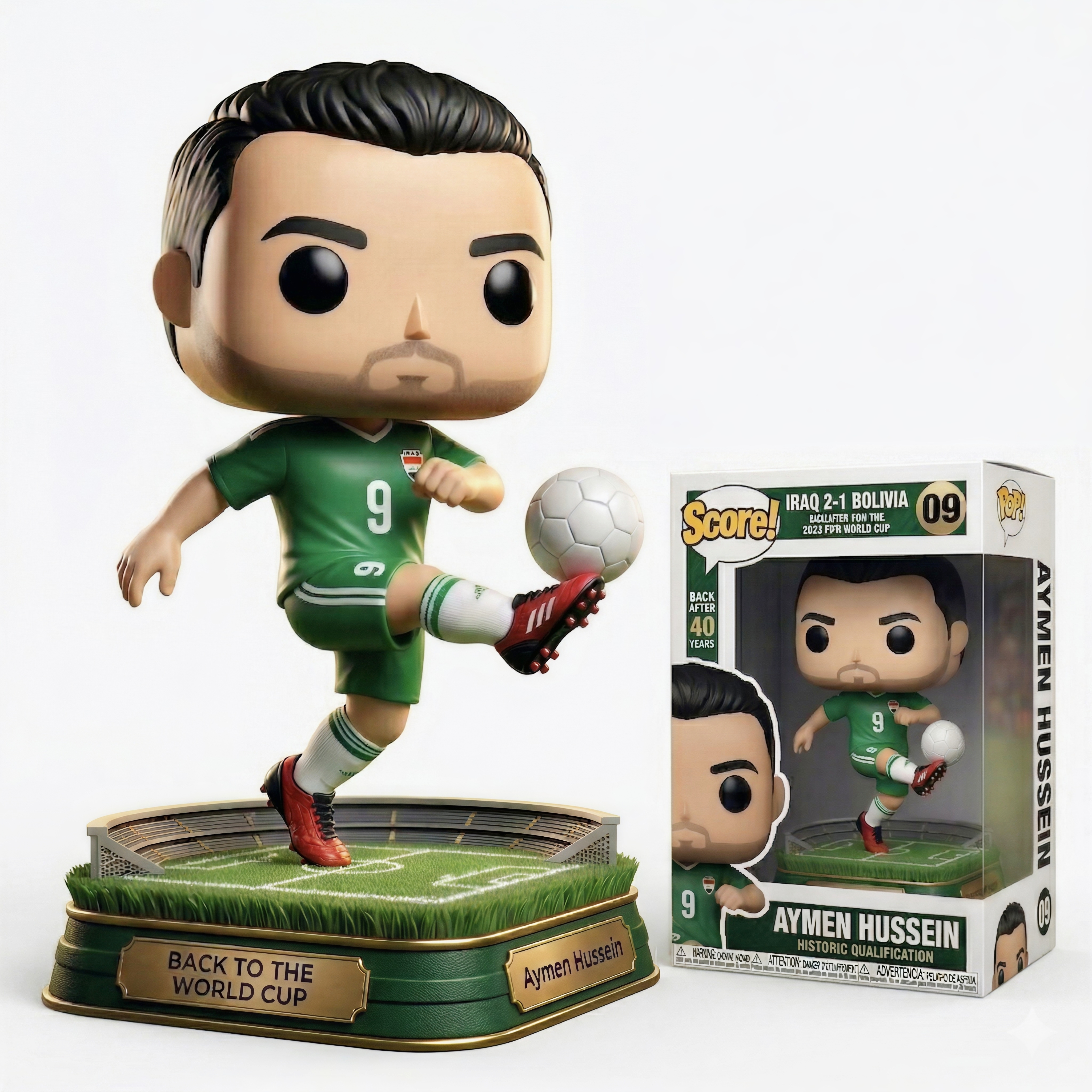 Aymen Hussein Pop! Diorama Set: Iraq's World Cup Hero 🏆