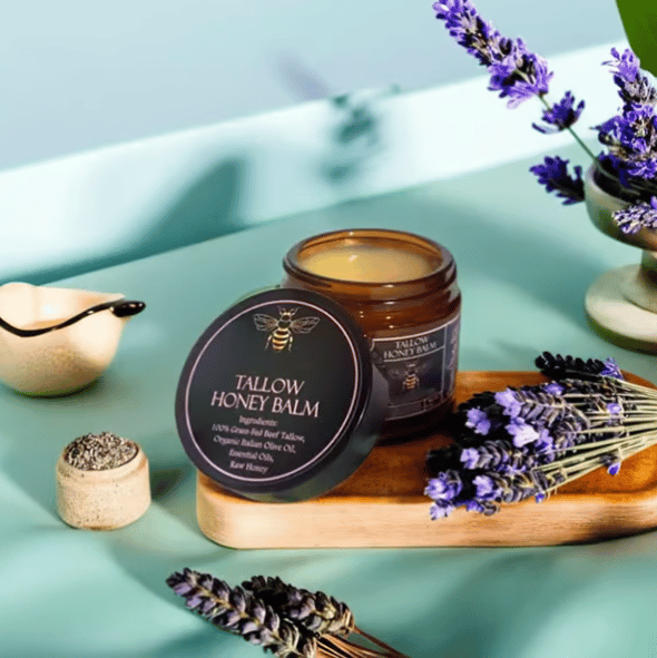 ❤️Organic Grass-Fed Beef Tallow Balm with Raw Honey