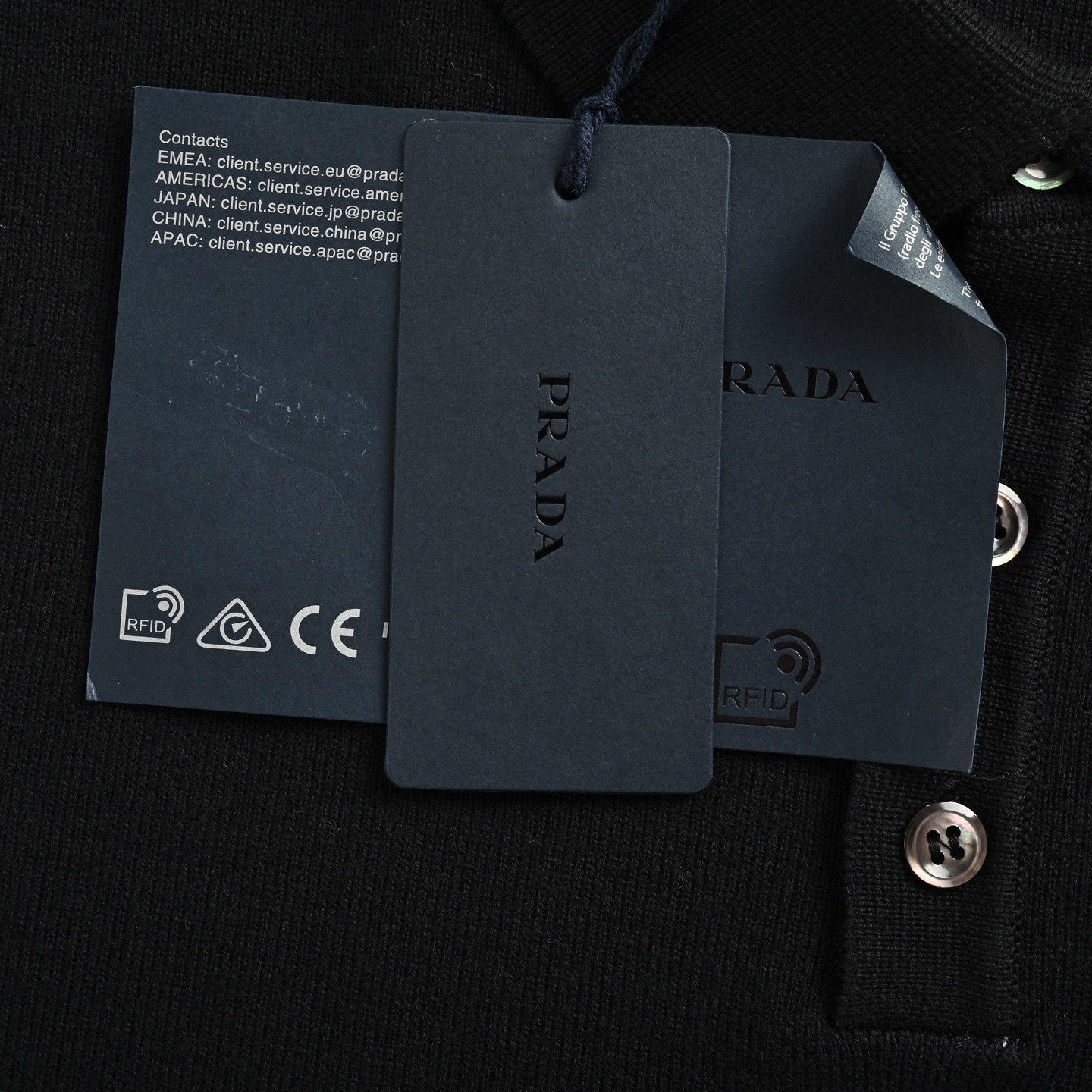 Prada triangle logo knitted Polo short sleeve