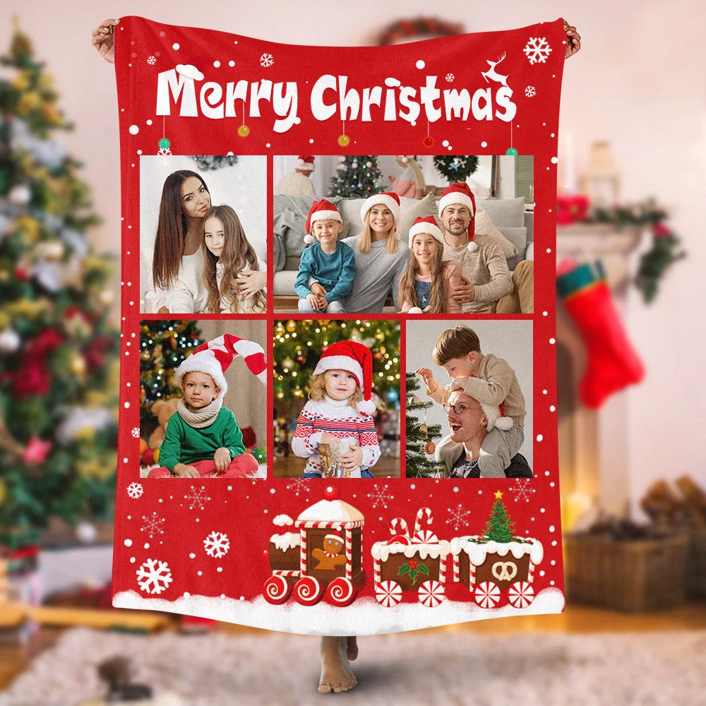 Personalized Photo Fleece Blanket-Personalized Gift For Family Members