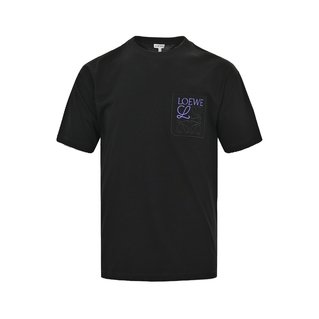 Loewe 24ss short sleeve with embroidered logo on pocket